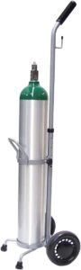 Single Cylinder D / E Oxygen Cylinder Cart by Responsive Respiratory