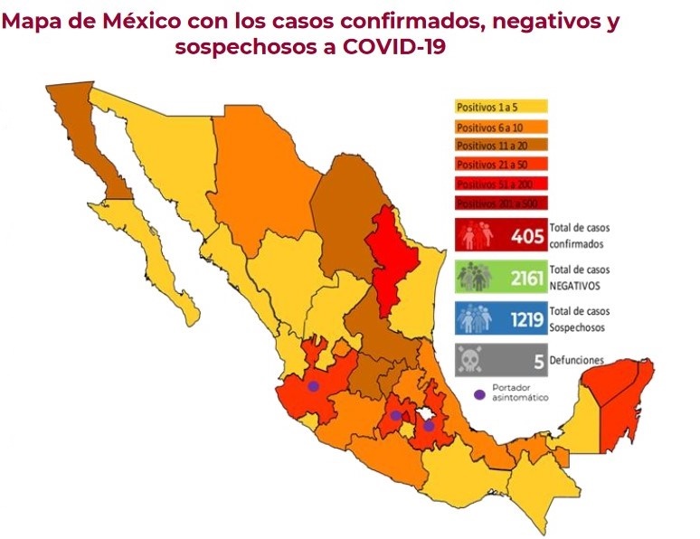 cifras de contagio del covid19 en mexico